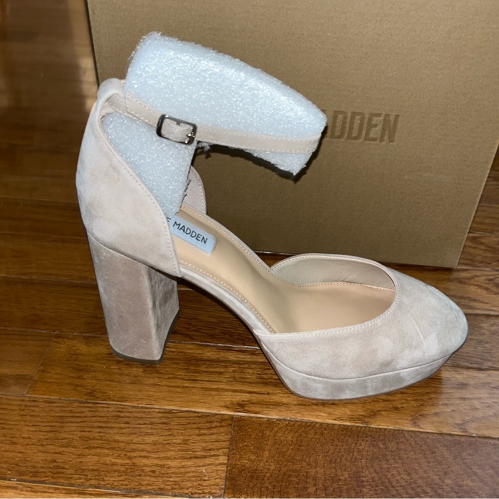Steve Madden Truthe Platform Pumps Taupe Suede Women’s Size 11